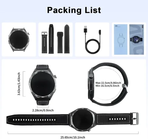 Miniatura 8 de AOC Smartwatch Fitness Sports Watch 1.43 AMOLED HD pantalla táctil, AI GPT, llamada Bluetooth, asistente de voz, monitoreo de frecuencia cardíaca