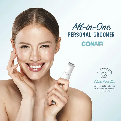 Miniatura 3 de Conair Peluquero personal todo en uno para mujer, recortadora, afeitadora de papel de aluminio para mujeres y cepillo exfoliante