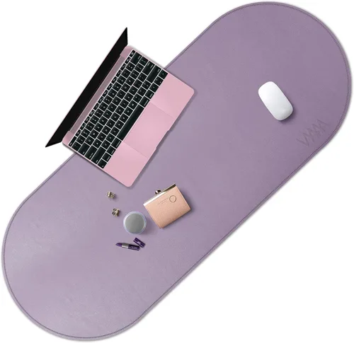 Miniatura 29 de Vyaaa Tapete de cuero para escritorio, 63" x 23.6" pulgadas, protector de escritorio de cuero, impermeable, extra grande, alfombrilla de mouse Negro