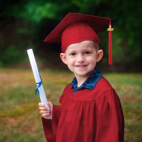 Miniatura 5 de Aneco Juego de gorro de graduación para jardín de infantes preescolar con borla 2023 y banda de graduación para tamaño infantil