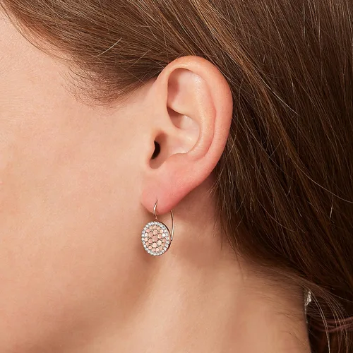 Miniatura 4 de Fossil Aretes colgantes o de aro de acero inoxidable en tono dorado u oro rosa para mujer