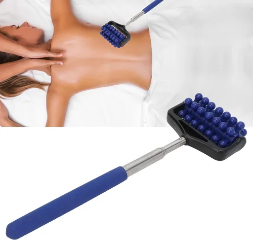 Miniatura 8 de YUYTE Masajeador telescópico Rodillo de espalda ajustable para masaje con brazo trasero ajustable para hombres y mujeres [azul marino]