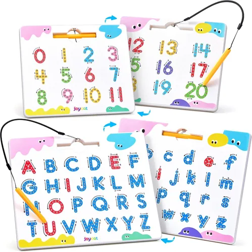 Miniatura 9 de JoyCat Tabla magnética de doble cara para trazado de números, números 2 en 1, 1 a 20, juguetes de escritura para niños pequeños y niños