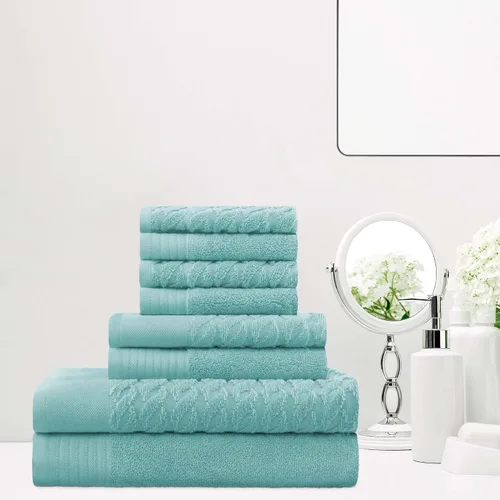 Miniatura 85 de Superior Juego de 6 toallas de 100% algodón egipcio de 500 GSM, 6 piezas, 2 caras, 2 manos, 2 toallas, ideal para baño, cocina o playa, de secado