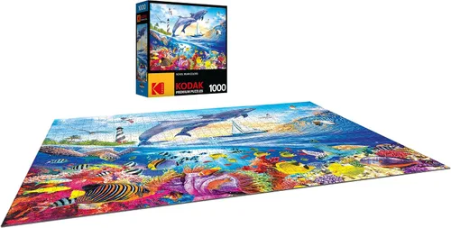 Miniatura 6 de RoseArt - Kodak Premium - Playful Summer Dolphins - Rompecabezas de 1000 piezas para adultos