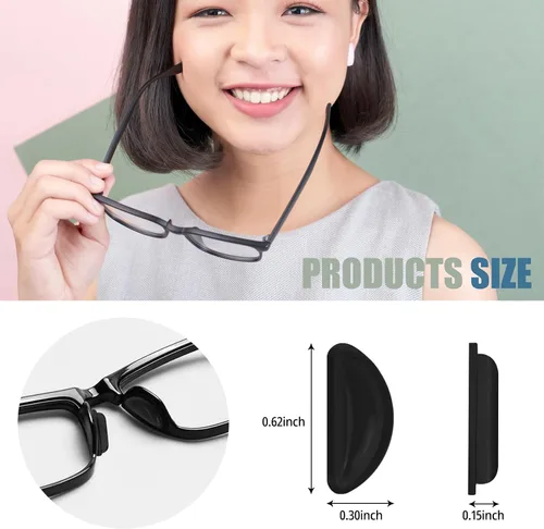 Miniatura 2 de 5 pares de almohadillas adhesivas para la nariz para lentes, almohadillas de silicona para la nariz, almohadillas antideslizantes para lentes