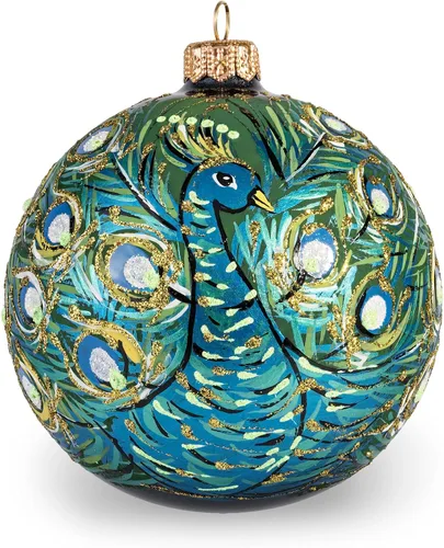 Miniatura 4 de Adornos de Navidad pintados a mano de cristal de 3.94 pulgadas, bola colgante para árbol de Navidad, mini adornos para decoración de Navidad, bola