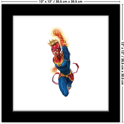 Miniatura 7 de Trends International Gallery Pops Marvel Comics Avengers - Póster de pared de Capitana Marvel, 12 x 12 pulgadas, versión enmarcada en negro
