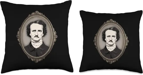 Miniatura 3 de Victorian Goth Gothic Frame Edgar Allan Poe Gifts Almohada estilo gótico victoriano Edgar Allan Poe, 16 x 16 pulgadas, multicolor