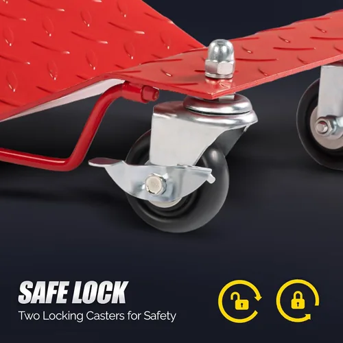 Miniatura 4 de TUFFIOM Juego de 4 carros para automóvil, 8000 libras de capacidad, carrito de vehículos resistentes, patines de neumáticos de acero con frenos