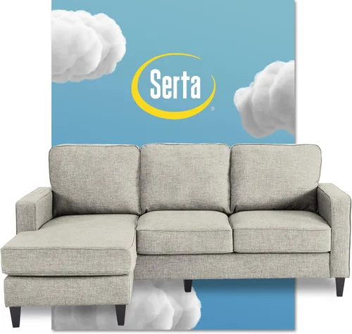 Miniatura 16 de Serta Harmon Sofá seccional reversible sala de estar, moderno sofá de tela de 3 asientos en forma de L.