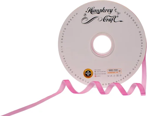 Miniatura 13 de Humphrey's Craft Carrete de Cintas de Terciopelo Aplastado Rosa de 1 Pulgada de Ancho - 25 Yardas, Perfecto para Costura, Envoltura de Regalos