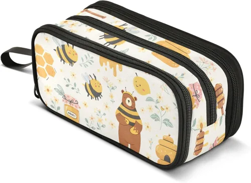 Miniatura 16 de MNSRUU Estuche grande para lápices, estuche estético con diseño de rana linda, organizador de marcadores, caja de lápices para niñas, niños