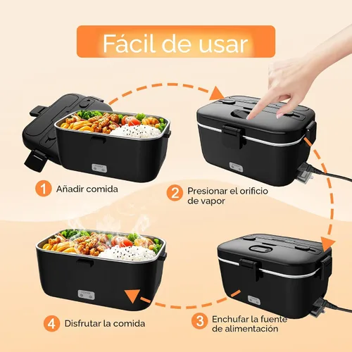 Miniatura 7 de COZYEXPERT Lonchera Eléctrica Portátil Calentadora de Alimentos 100W 1.8L Calentador de Alimentos Portátil para Adultos 12V/24V/110-230V para Negro