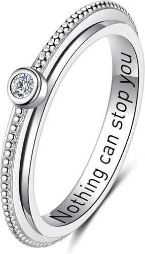 ZOEXUE Anillo giratorio de ansiedad - Cruz/Margarita/Estrellas lunares/Circonita cúbica/Huella de pata en plata de ley, anillo para aliviar el