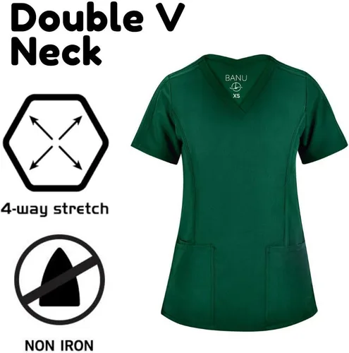 Miniatura 30 de Conjunto de 7 bolsillos Tali & Maya de enfermería para mujer, conjunto de uniforme médico diario para mujer, 3 bolsillos, parte superior, 4