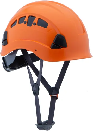 Casco de seguridad – Casco aprobado por ANSI Z89.1 ajustable – Suspensión de trinquete de 6 puntos y cascos OSHA Naranja