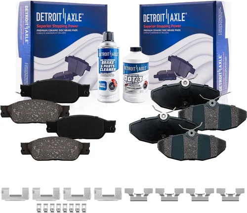 Miniatura 35 de Detroit Axle - Pastillas de freno de cerámica delanteras Reemplazo de pinza de freno derecha para Dodge Ram 1500 Dakota, Ram 1500 Classic - Juego