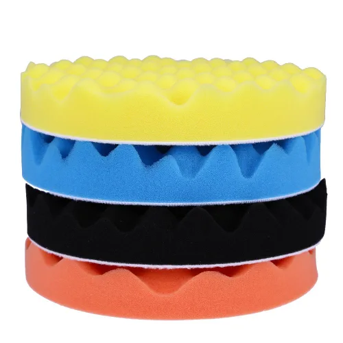 Miniatura 4 de Almohadilla de pulido de esponja de coche de 7 pulgadas (7.087 in), almohadilla de espuma de onda suave, kit de almohadillas de esponja para pulidor