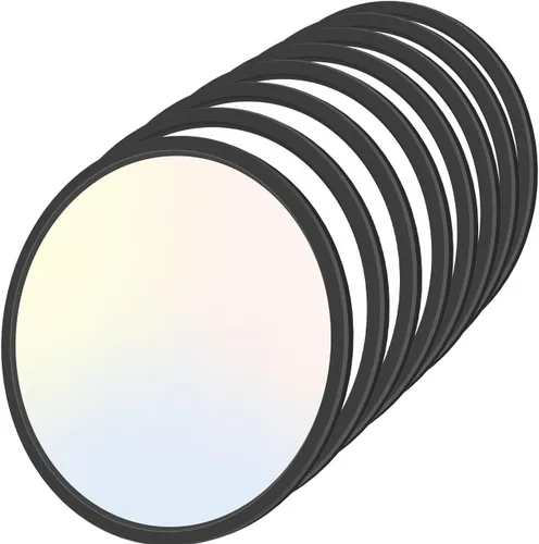 Zemty Paquete de 8 lámparas de techo LED de montaje empotrado de 12 pulgadas, lámpara de techo súper delgada de 28 W 3200 lm, lámpara de techo Negro