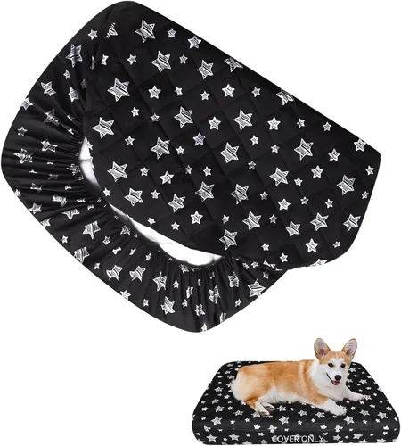 Miniatura 10 de Fundas impermeables de repuesto para cama de perro, lavables y fáciles de quitar, funda acolchada silenciosa para cama de mascotas, bonito estampado