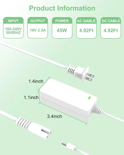 Miniatura 5 de Cable de alimentación para Cricut Explore air 2, Expression 2, Maker, Explore Air, Explore One Create Cake Mini Repuesto Original para Cricut Maker
