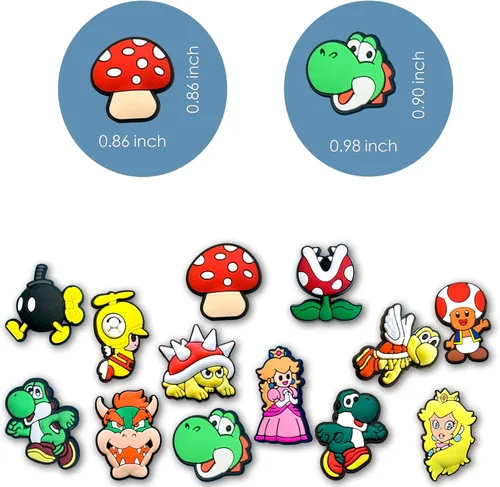 Miniatura 2 de 25 40 dijes de decoración de zapatos para sandalias de zueco, accesorios de zapatos de juego, dijes para regalos de fiesta de niños y niñas