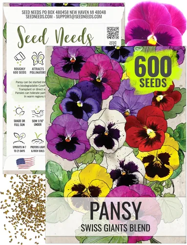Miniatura 18 de Seed Needs Johnny Jump Up Semillas para plantar violas, reliquia y flores polinizadas abiertas para plantar un jardín de mariposas lleno de flores