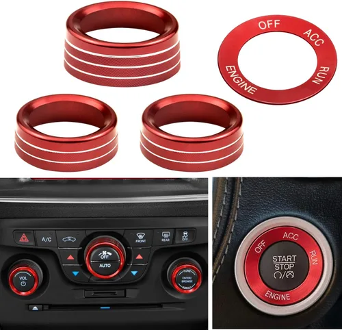 Miniatura 6 de para Challeger - Interruptor de señal de giro del aire acondicionado, anillo de perilla de volumen del centro automático compatible con Dodge