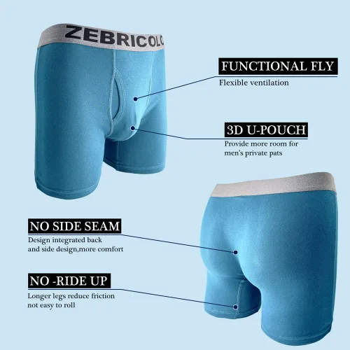 Miniatura 3 de men's boxer briefs, widen waistband, boxers for men, 100% Cotton, Mens Boxer Briefs, Moisture-Wicking,6-pack