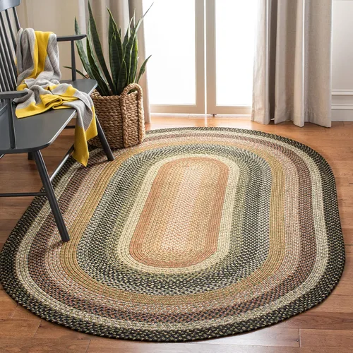 Miniatura 19 de SAFAVIEH Alfombra Lavable Colección Trenzada para Exteriores - 2' x 3', Multicolor, Hecha a Mano y Reversible, No Desprende Pelusa y Fácil