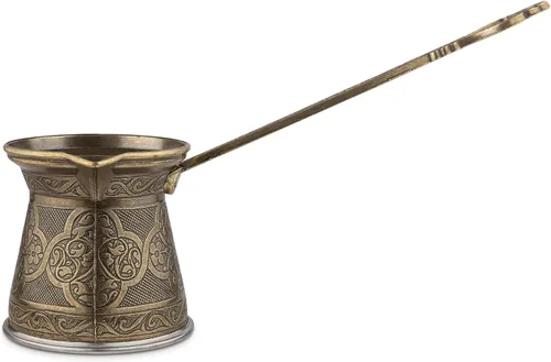 Miniatura 4 de Alisveristime Auténtica cafetera turca, hecha a mano Cezve/Ibrik, 2.75 pulgadas de ancho, 2.75 pulgadas de alto, 6.76 onzas ¡Mejora tu experiencia
