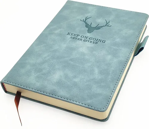 Ailifly Cuaderno de diario de 360 páginas con patrón de cabeza de ciervo grueso, tapa dura, cubierta de piel sintética sintética, diario de