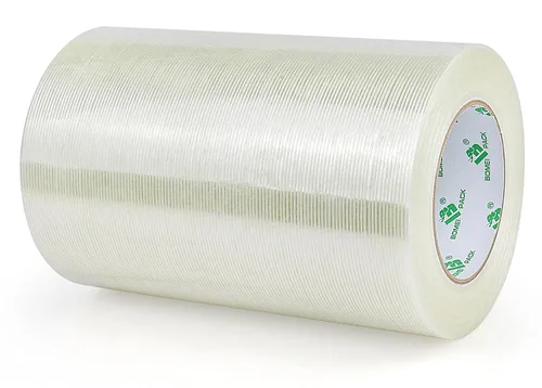 BOMEI PACK Cinta de embalaje reforzada con filamento de fibra de vidrio resistente ancho 8inch, 60yds x 5.5mil