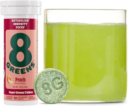 Miniatura 14 de 8Greens - Tabletas efervescentes para el sistema inmune y la energía, elaboradas con 8 vegetales super potentes (3 tubos, 30 tabletas)