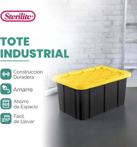 Miniatura 2 de Sterilite Contenedor Industrial de 17 Galones, Recipiente de Almacenamiento Apilable con Tapa de Cierre a Presión para Almacenamiento en Garaje