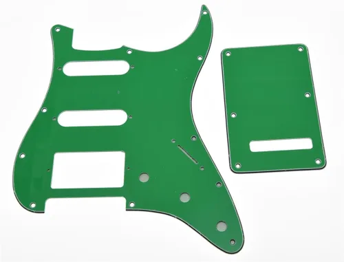 Miniatura 23 de KAISH Guardabarros de 11 agujeros estilo ST/Strat con placa trasera de trémolo para Stratocaster/Strat, HSS, verde menta de 3 capas, fabricado