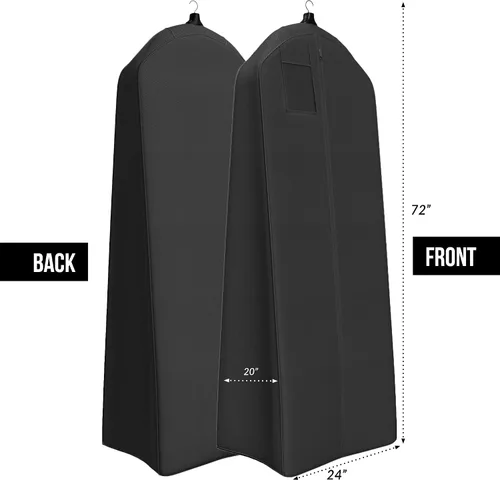 Miniatura 6 de Bolsa para vestido de novia, con fuelle, para vestidos largos y esponjosos, 72 x 24 pulgadas, fuelle de 20 pulgadas