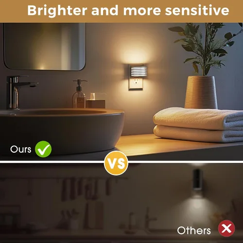 Miniatura 5 de L LOHAS LED Luces nocturnas enchufables a la pared, paquete de 2 luces nocturnas modernas con sensor de atardecer a amanecer, luz nocturna