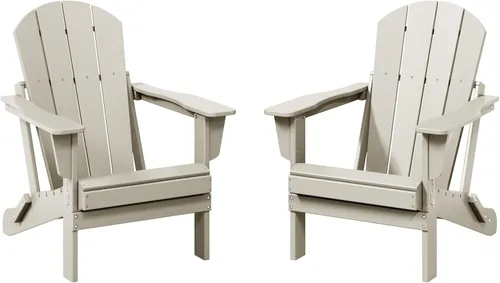 Miniatura 18 de WestinTrends Malibu HDPE - Silla plegable Adirondack de polietileno para exteriores, color negro