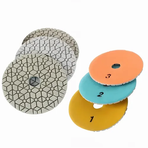 Almohadillas de pulido de diamante de 4 pulgadas en seco y húmedo de 3 pasos de 4 pulgadas, almohadillas de pulido de 3 pasos para granito, cuarzo,