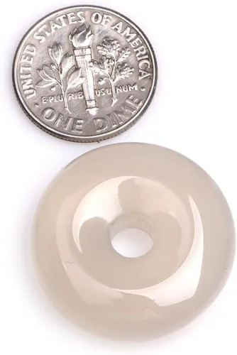 Miniatura 3 de JOE FOREMAN Anillo de cuarzo amatista natural de 1.181 in con colgante de donas circulares para hacer joyas, 1 unidad, Piedra