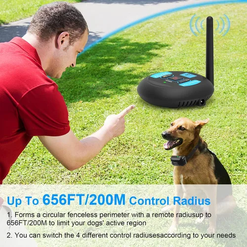 Miniatura 6 de Collar de entrenamiento eléctrico inalámbrico para perros 2 en 1, seguro y eficaz para vibrar/impactar, sistema de contención de mascotas, collar