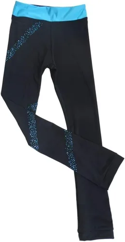 Miniatura 2 de Pantalones de patinaje artístico sobre hielo para niñas, pantalones de práctica sobre botas, pantalones de forro polar fino, pantalones de diamantes