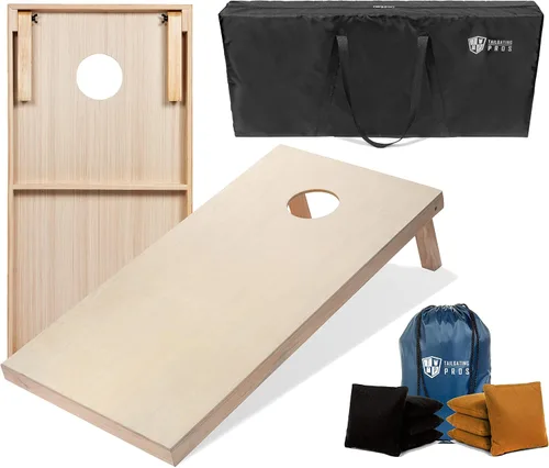 Miniatura 29 de Tailgating Pros Tablas para juego de cornhole - 4 x 2 pies y 3 x 2 pies. Juego de cornhole con estuche de transporte y juego de 8 bolsas de maíz