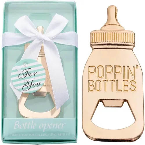 24 paquetes de abridores de botellas Poppin para regalos de baby shower, regalos de devolución para baby shower de niño, decoraciones y recuerdos