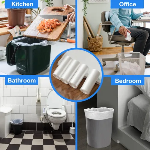 Miniatura 6 de Charmount Bolsas de basura pequeñas de 1.2 galones, 102 bolsas de basura para baño, se ajustan a 4.5-5 litros transparentes