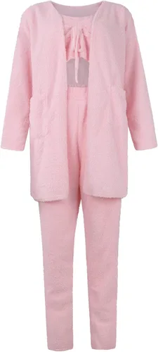 Miniatura 5 de RMXEi - Traje de pijama de 2 piezas para mujer, estilo casual, color liso, con cordón
