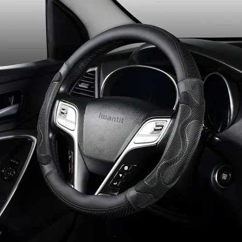 Iwantit Fundas para volante de automóvil con panal de silicona 3D para hombres, diseño antideslizante y tela transpirable, ajuste universal de 14.5