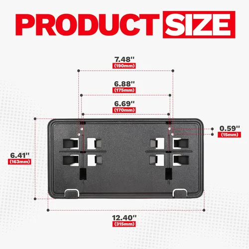 Miniatura 3 de ECOTRIC Soporte para placa de licencia delantera compatible con Ford F-150 F150 2015-2017 Reemplazo para FL3Z-17A385-B FO1068166 FO1068165